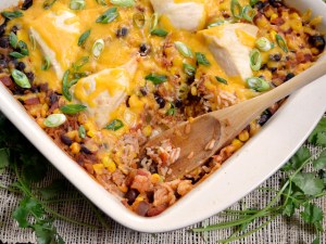 Salsa Chicken Casserole close