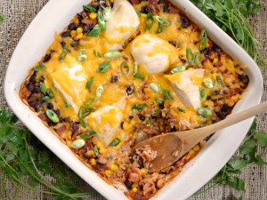 Salsa Chicken Casserole spoon